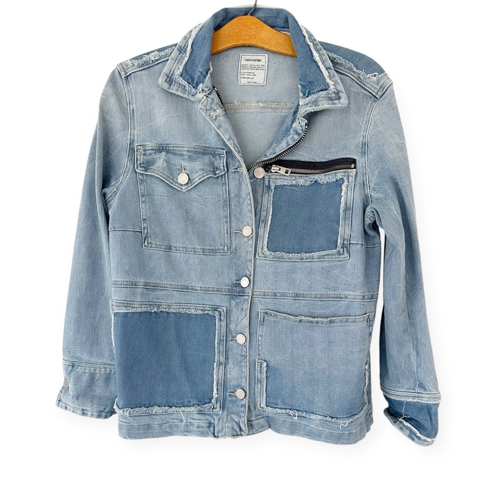 Zadig & Voltaire • Kick Destroy Denim Jacket in Bleu